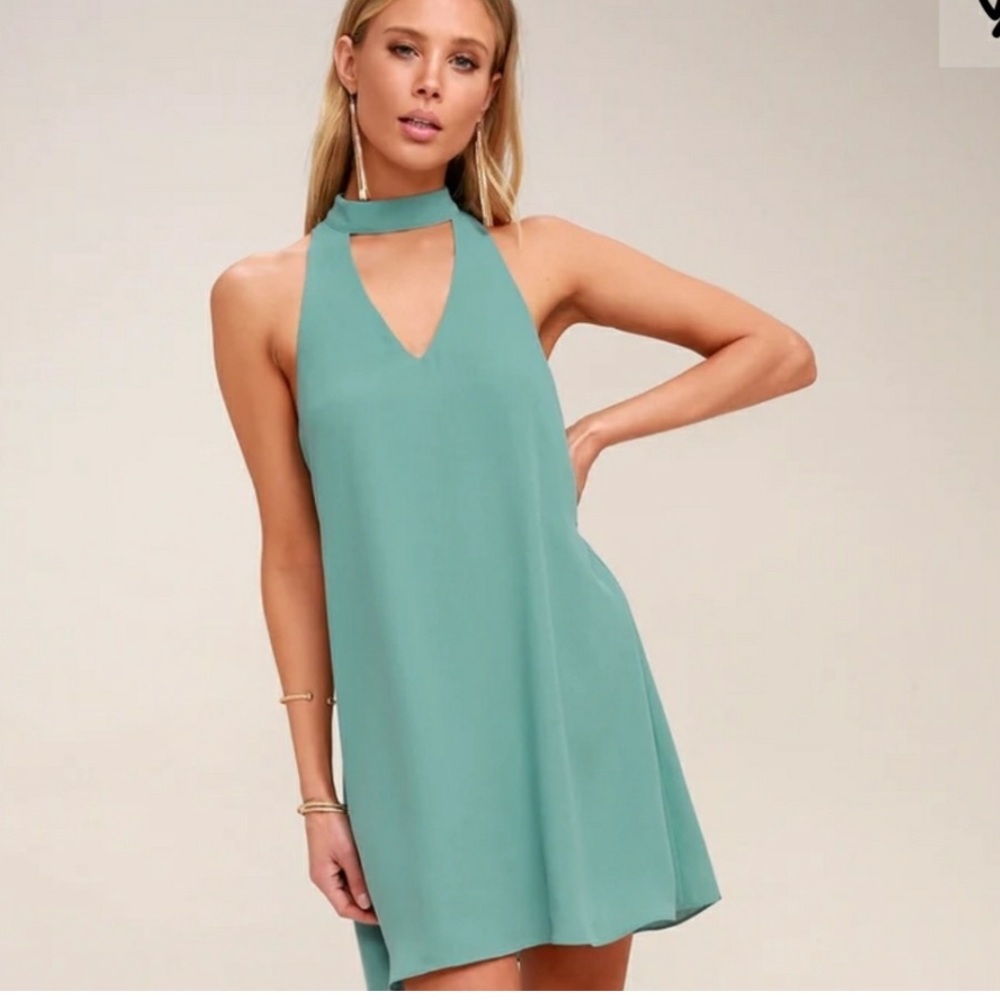 Lulu’s Sage Green Groove Thing Swing Dress Sz M New With Tags
